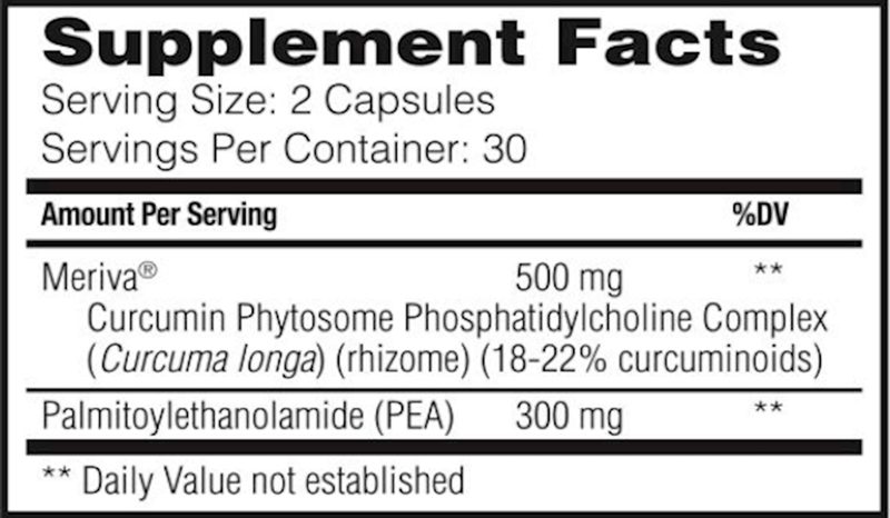 PEA+ Palmitoylethanolamide 60 Capsules Enzyme Science Supplement Facts