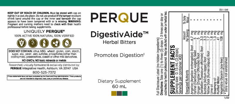 PERQUE DigestivAide (Perque) label