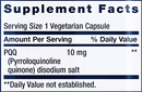 PQQ capsules (life extension) supplement facts