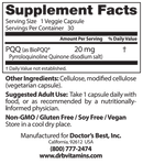 PQQ with BioPQQ 20 mg (Doctors Best) Supplement Facts