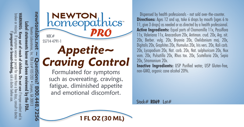 PRO Appetite~Craving Control (Newton Pro) Label