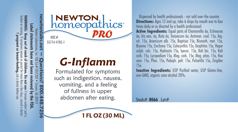 PRO G-Inflamm (Newton Pro) Label