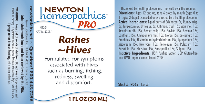PRO Rashes-Hives (Newton Pro) Label