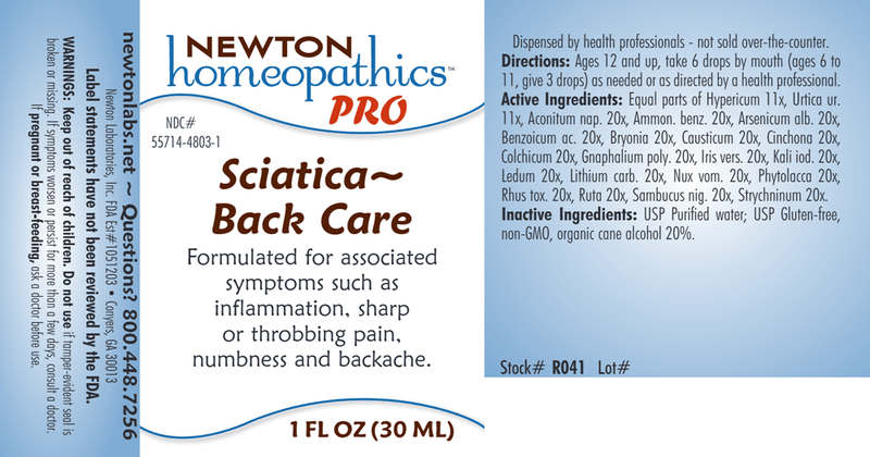 PRO Sciatica-Back Care (Newton Pro) Label
