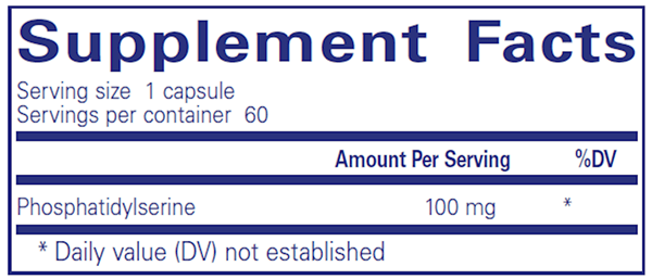 PS 100 (phosphatidylserine) 60 caps (Pure Encapsulations) supplement facts