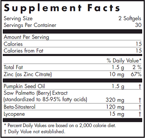 Palmetto Complex II (Allergy Research Group) supplement facts