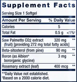 PalmettoGuard® Saw Palmetto and Beta-Sitosterol (Life Extension) Supplement Facts