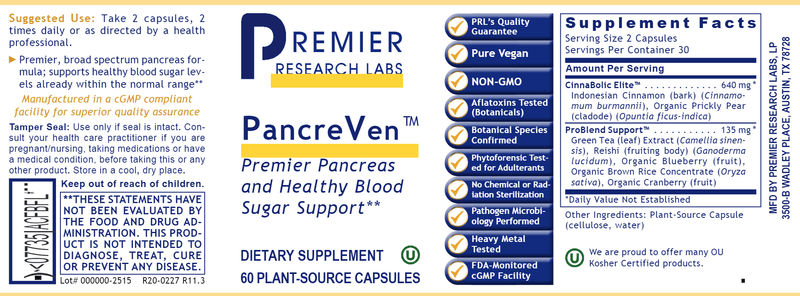 PancreVen (Premier Research Labs) Label