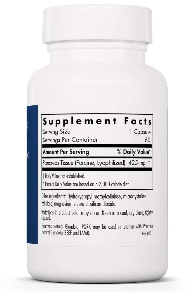 Pancreas Pork Capsules Allergy Research Group Supplement