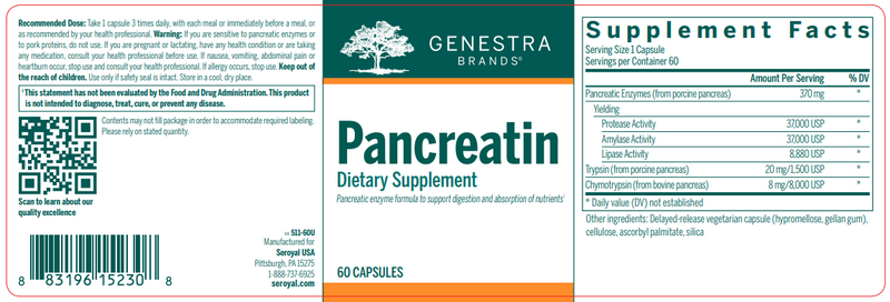 Pancreatin  DR label Genestra