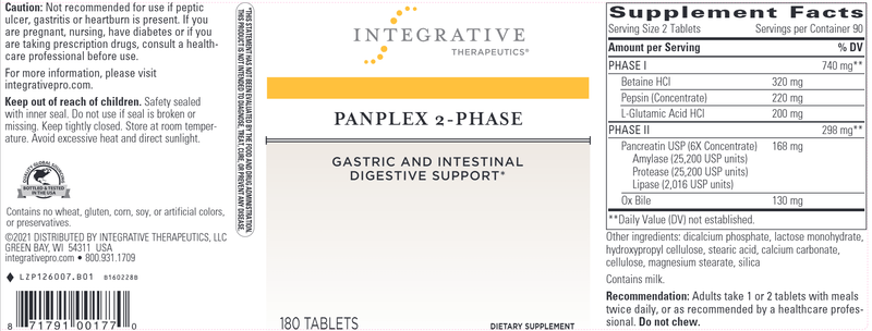 Panplex 2-Phase (Integrative Therapeutics) Label