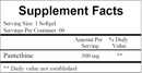 vitamin b5 | pantethine (ecological formulas) supplement facts