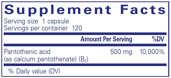 Pantothenic Acid - (Pure Encapsulations) supplement facts