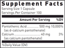 pantothenic acid douglas labs supplement facts