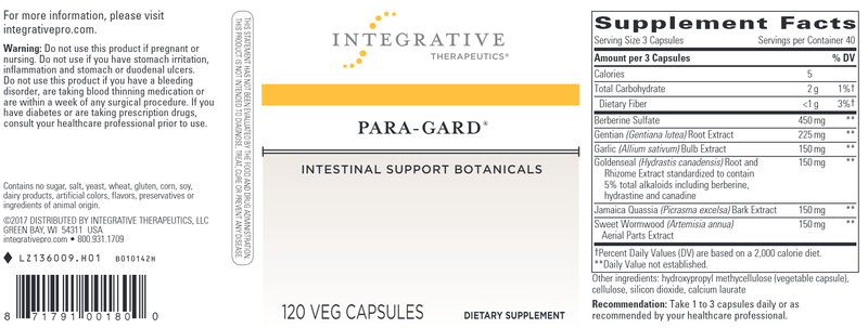 Para-Gard Intestinal Support 120 Count (Integrative Therapeutics)