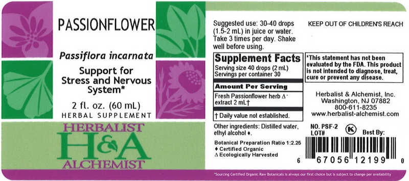 Passionflower Extract (Herbalist Alchemist) Label