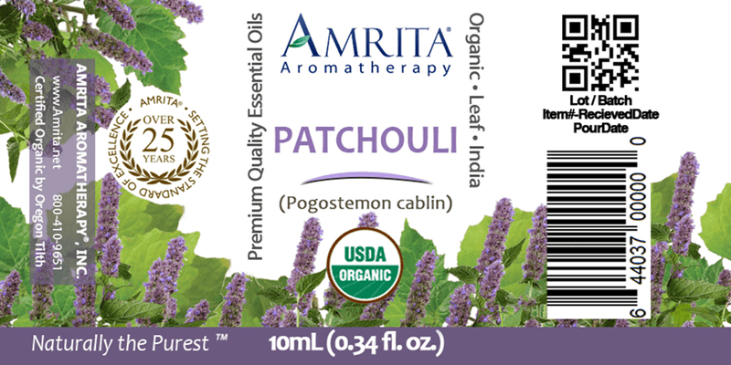 Patchouli (Organic) (Amrita Aromatherapy) Label