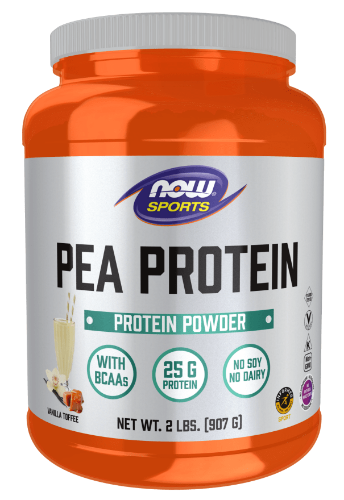 pea protein vanilla toffee (now sports)