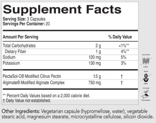 PectaClear Supplement Facts Label