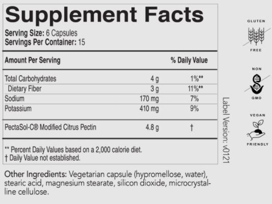 PectaSol-C Supplement Facts Label
