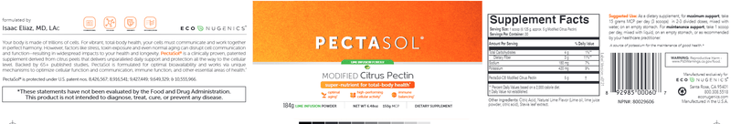 PectaSol-C Lime Infusion (EcoNugenics) 6.48oz Label