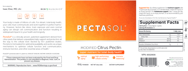 PectaSol-C Powder (EcoNugenics) 454g Label