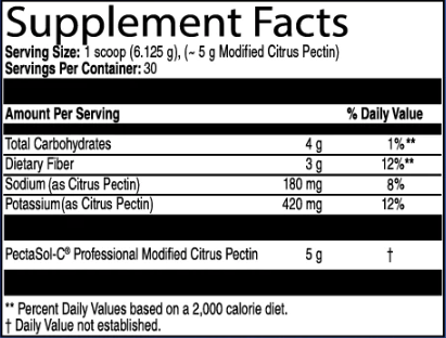 PectaSol-C Professional Lime 183.75g Clinical Synergy supplement facts