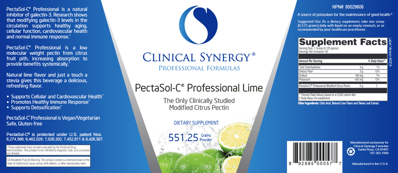 PectaSol-C Professional Lime 551.25g Clinical Synergy Label