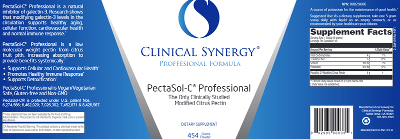 PectaSol-C Professional Powder (Clinical Synergy) Label