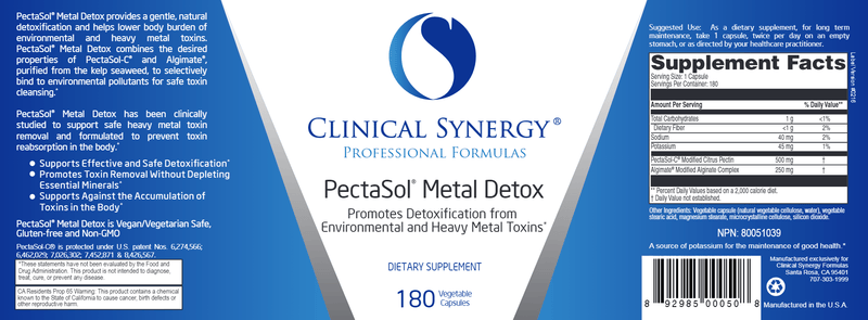 PectaSol Metal Detox (Clinical Synergy) Label