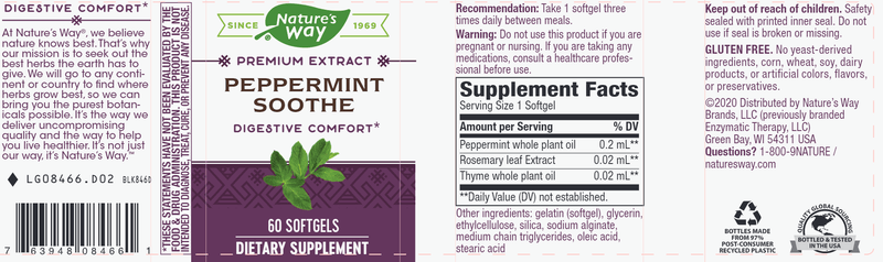 Peppermint Soothe (Nature's Way) Label