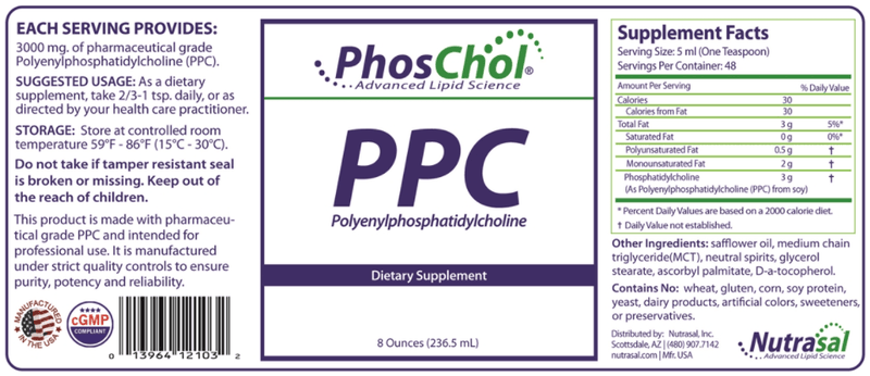 PhosChol PPC 3000mg (Nutrasal (PhosChol)) 8oz Label