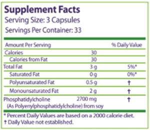 PhosChol PPC 900 mg (Nutrasal (PhosChol)) Supplement Facts
