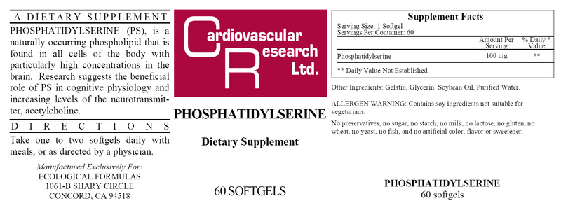 Phosphatidylserine (Ecological Formulas) Label