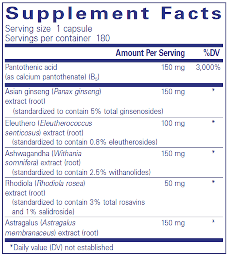 Phyto-ADR 180 caps (Pure Encapsulations) supplement facts