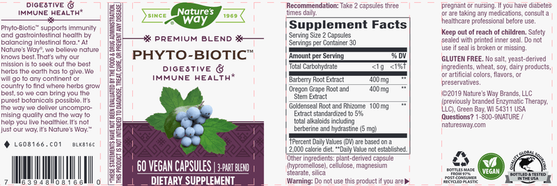 Phyto-Biotic (Nature's Way) Label