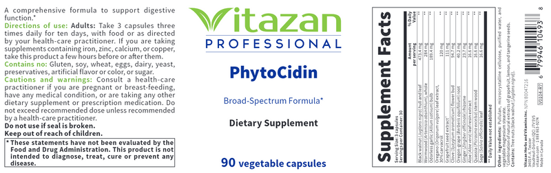 PhytoCidin (Vitazan Pro) Label