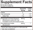 PhytoFlora Microbiome Support (Doctor Alex Supplements) Supplement Facts | pomegranate fruit extract | pomanox | punicalagins | citrus bioflavonoid complex | MicrobiomeX