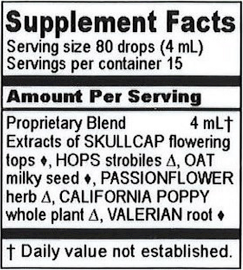 Phytocalm (Herbalist Alchemist) 2oz Supplement Facts