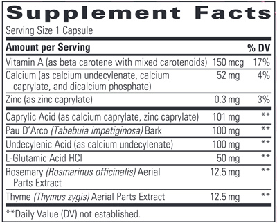 Phytostan Caprylic Acid (Integrative Therapeutics) Supplement Facts