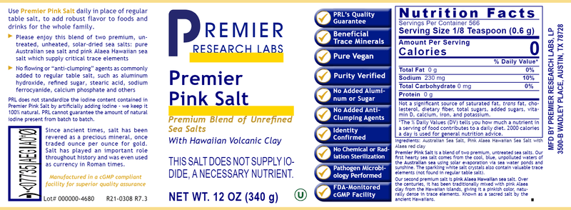 Pink Salt Premier Salt Blend (Premier Research Labs) Label