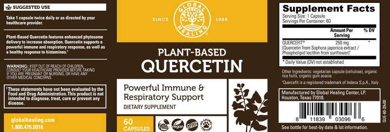 Plant-Based Quercetin (Global Healing) Label