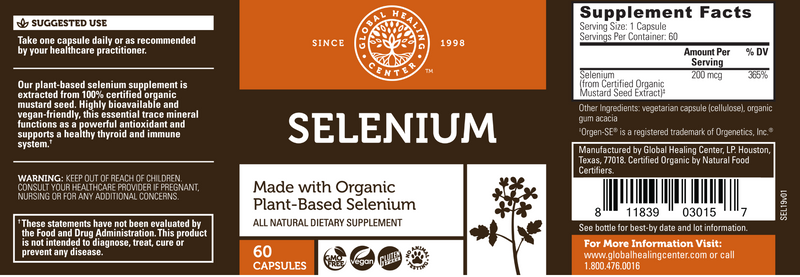 Plant-Based Selenium (Global Healing) Label