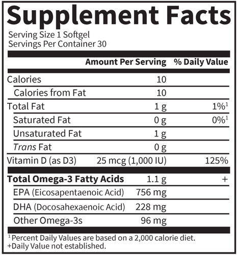 Platinum - Orange Flavored (Garden of Life) Supplement Facts