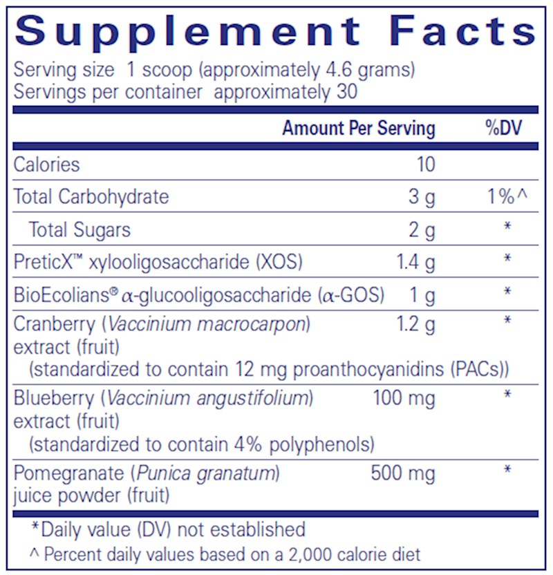 Poly-Prebiotic powder (Pure Encapsulations) supplement facts