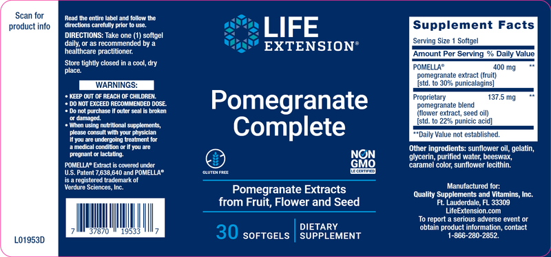 Pomegranate Complete (Life Extension) Label