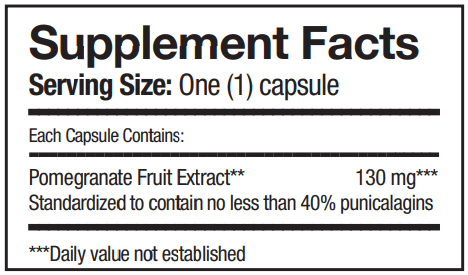 Pomegranate Extract Progena Supplement Facts