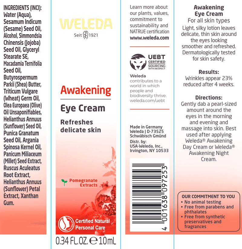 Pomegranate Firming Eye Cream (Weleda Body Care) Label