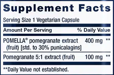 Pomegranate Fruit Extract (Life Extension) Supplement Facts