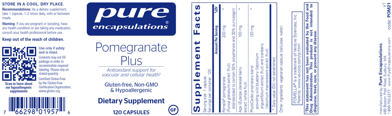 Pomegranate Plus 120's - IMPROVED (Pure Encapsulations) label